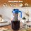 Cold Brew Coffee Maker,64oz Wide Mouth Jar Pitcher with Filter,Pour Spout Handle Lid,Leak-Proof 6