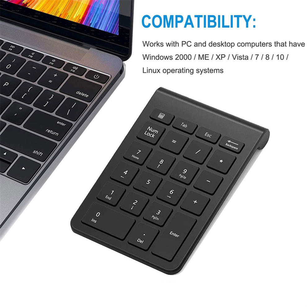 Teclado NuméRico InaláMbrico Mini, PortáTil Y ErgonóMico De 22 Teclas, 2,4 G, Con Receptor Usb Para Ordenador PortáTil De Oficina.-image