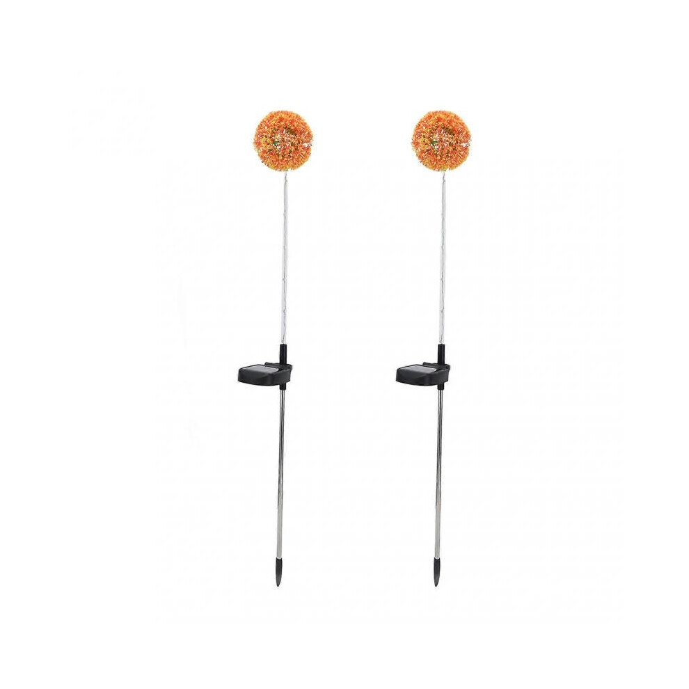2set Solar Dandelions Garden Lights 6LED Colorful Outdoor Lawn Lamp for Patio Yard Balcony6LED Orange (2pcs)