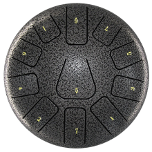 8 inch stalen tongtrommel, tamboerijn met 11 toetsen, drumstokken en vingerplectrums voor meditaties, instrument C
