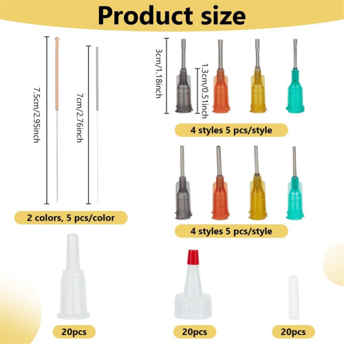 20 Pack Precision Applicator Caps Tip Bottle for 2 Ounce Acrylic Paint Cap 2