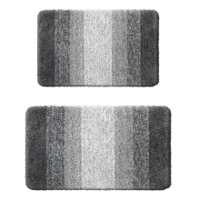Bath Rug Bathroom Rugs Sets 2 Piece, Set Size 16.1x24+20x30 in Black