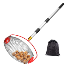 Tambor de aço inoxidável para jardim, coletor de nozes, adequado para pinha, coleta de resíduos de nozes, bola grande