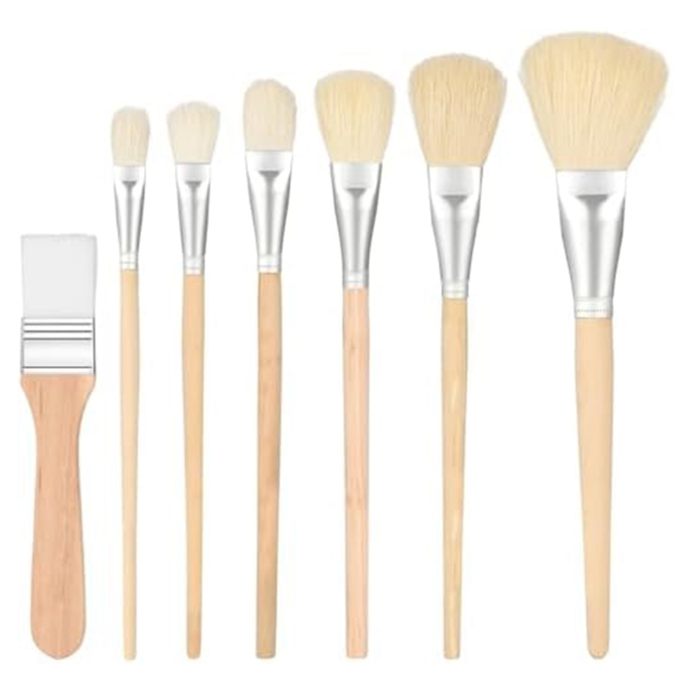 Mop Brush For Acrylic Painting, Assorted Size Paint Set Blending Brushes With Wooden Handle 7Pcs 4851966861664