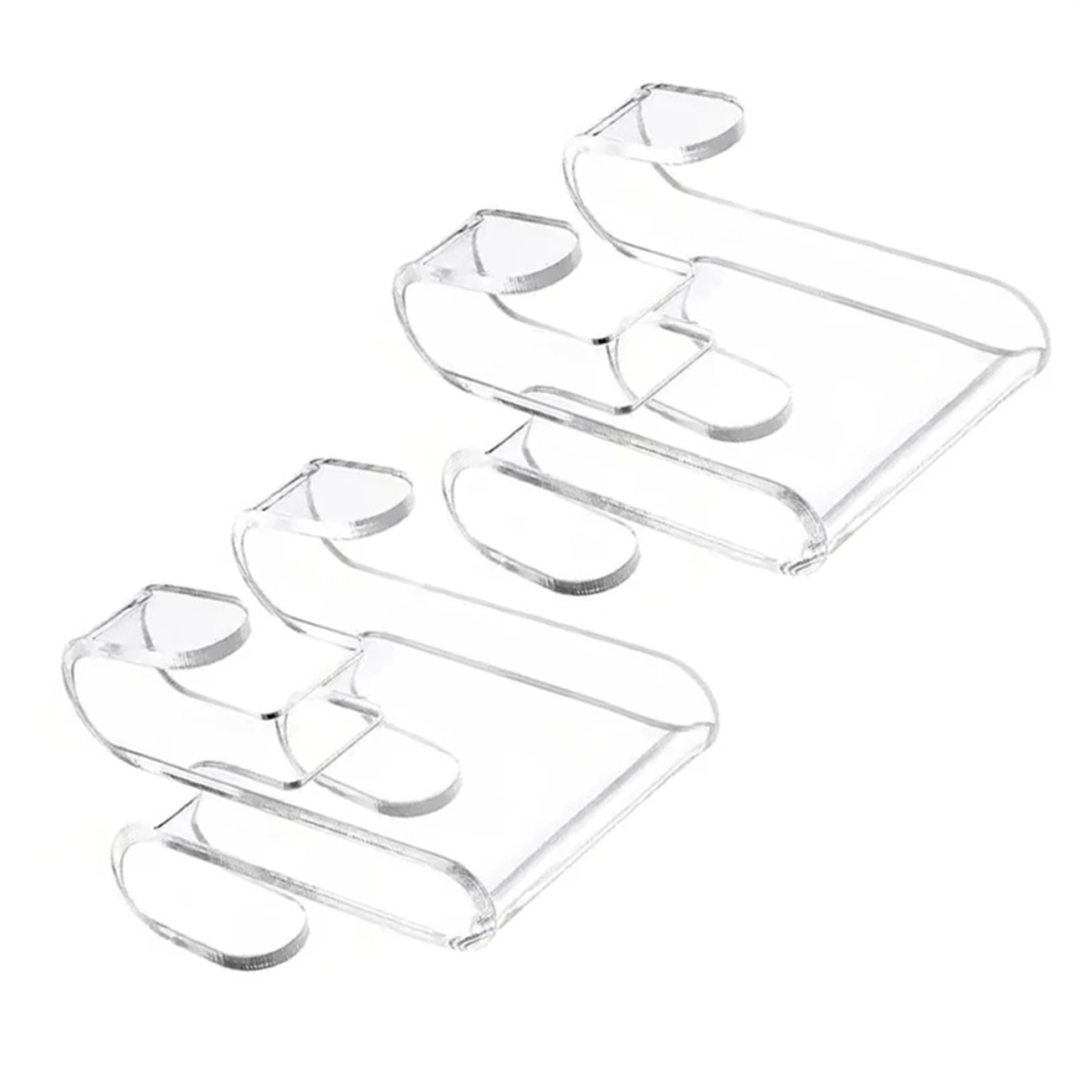 2Pcs Acrylic Glass Door Hanger Attachments Secure Towel And Clothing Hangings Hook 4851966862777