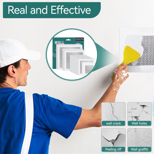 Kit de reparo de drywall, 18 peças de 2/4/6/8 polegadas, malha de fibra de alumínio, kit de reparo de parede 2