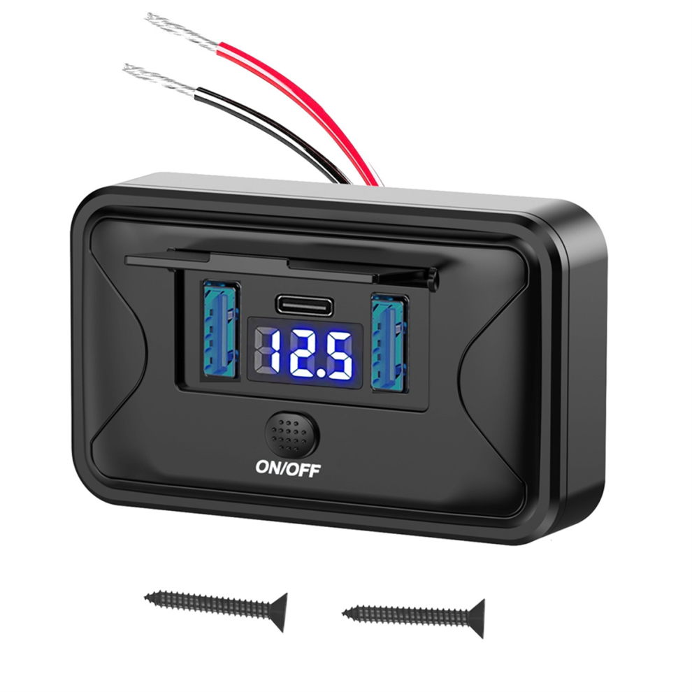 12V-24V Rv Usb Power Outlet Pd3.0 C 36W+Dual Qc3.0 18W 3Ports Car Charger Socket Accessories For Bus Truck A 4851966863361
