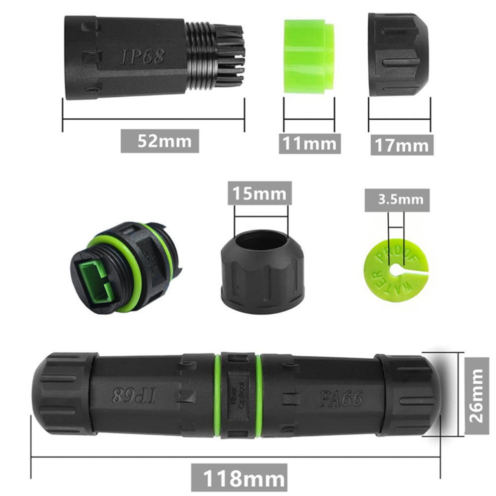 Ip68 Waterproof Sc Single Core Fiber Optical Adaptor Extend Optic Cable Length For Lc Extension 4851966864009