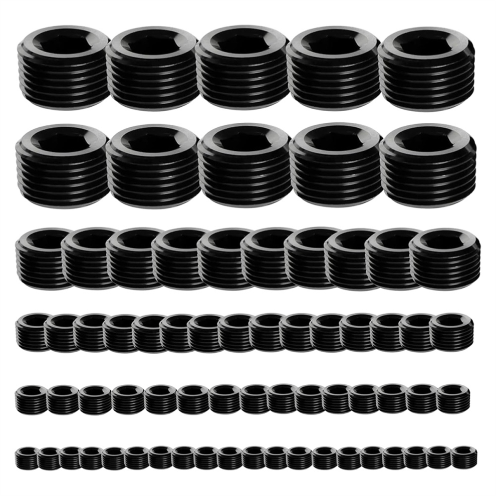 Photos - Other Bathroom Accessories Jojomino Carbon Steel Pipe Plug Fitting,1/8 1/4 3/8 1/2 3/4In Male Internal Hex Thread Socket Fitting Assortment Kit,A 