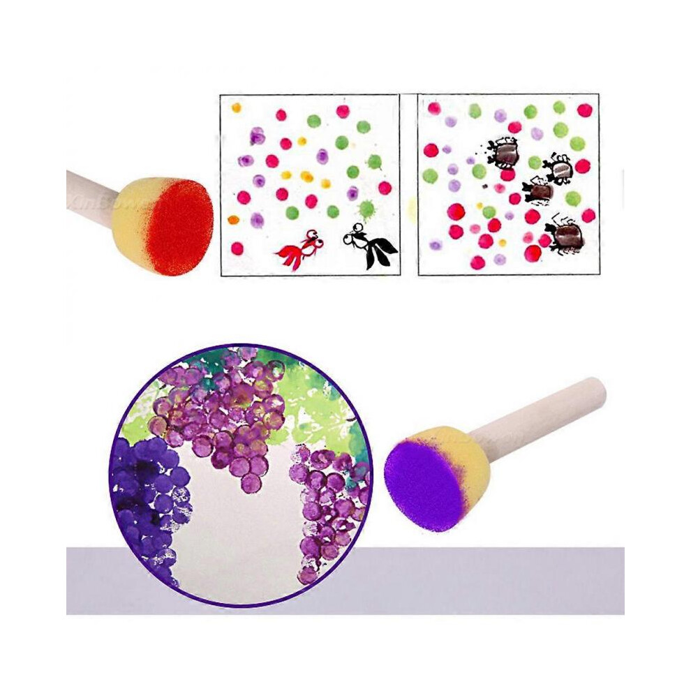 30pcs Kids Painting Brushes Set Fun Child Early Learning Sponge Painting Brushes Kit