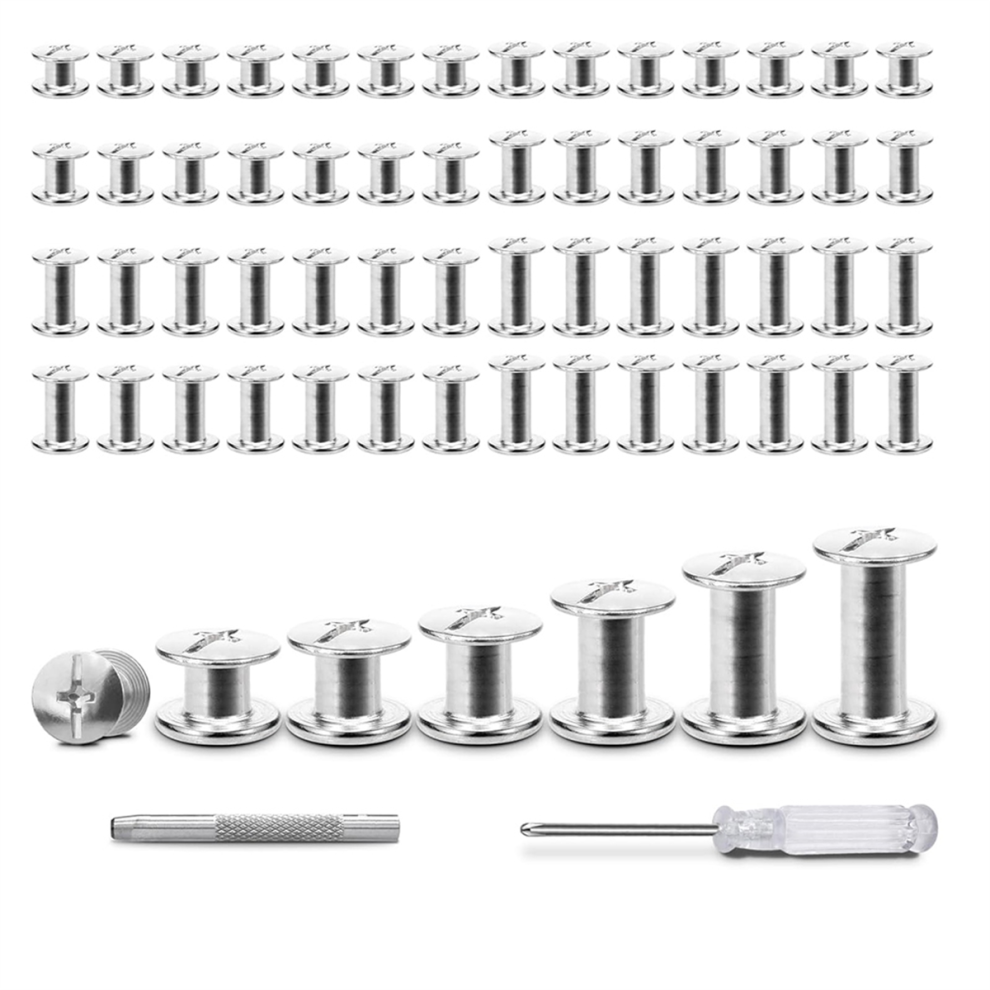 120 Sets Leather Rivet Binding Screws Hardware Fasteners For Belts, Wallets, Bags, Collars C 4851966865150