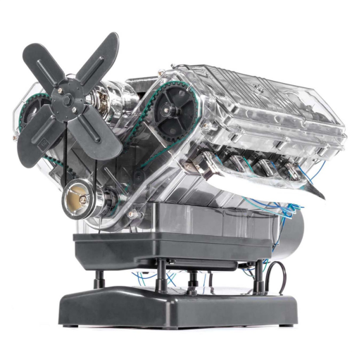 Mini V8 Engine Model Kit Internal Combustion Motor Simulation Eight Cylinder Can Be Activated DIY Toy
