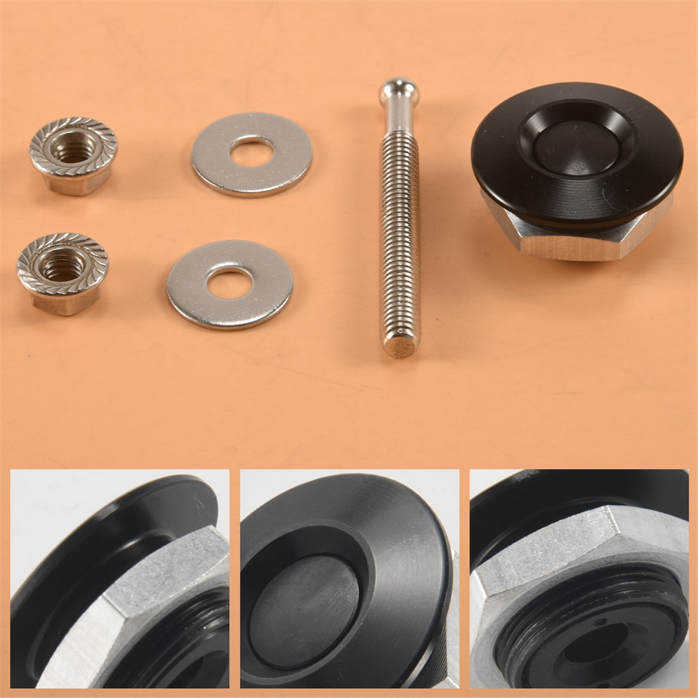 10X Car Hood Bonnet Latch Pin Lock Bumper Clip Kits Push Button Quick Release Pins 30Mm Black 4851966872547