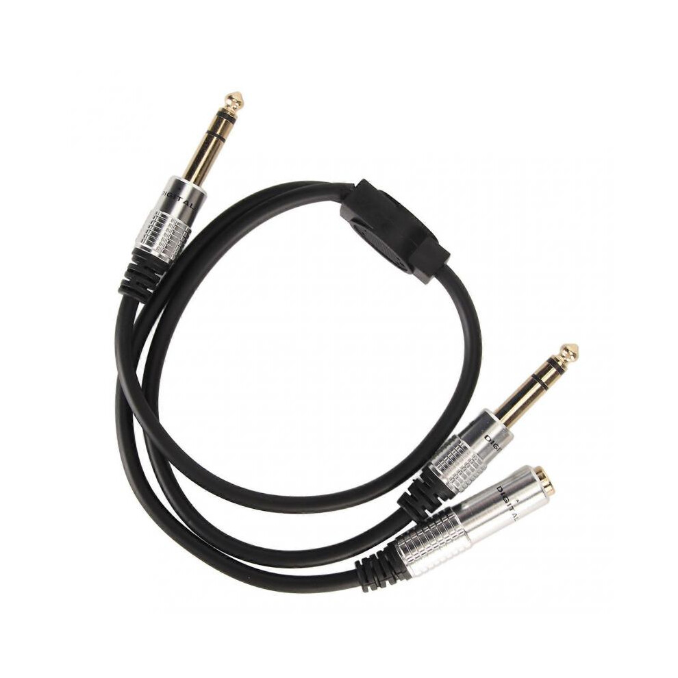 6.35mm to Dual 6.35mm Y Splitter Cable Dual Channel Male to Male Female 1/4 Inch Stereo Cable for Amplifier Mic 19.7in