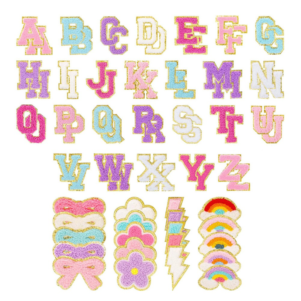 72 Pcs Embroidered Chenille Patches Self Adhesive for DIY Clothing,Include Backpacks Hats Jackets Shoes