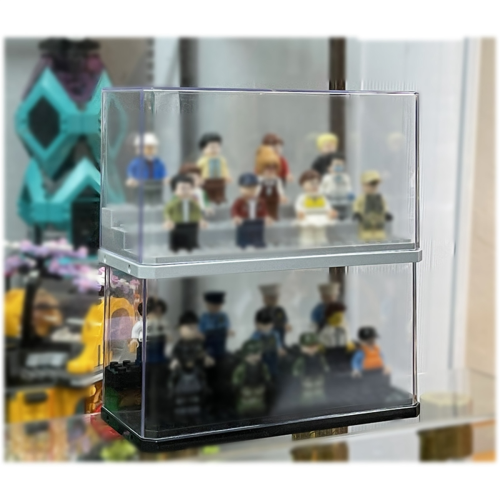 Mini Figure Display Box, Stackable Dustproof Building Block Box for Action Toys 2