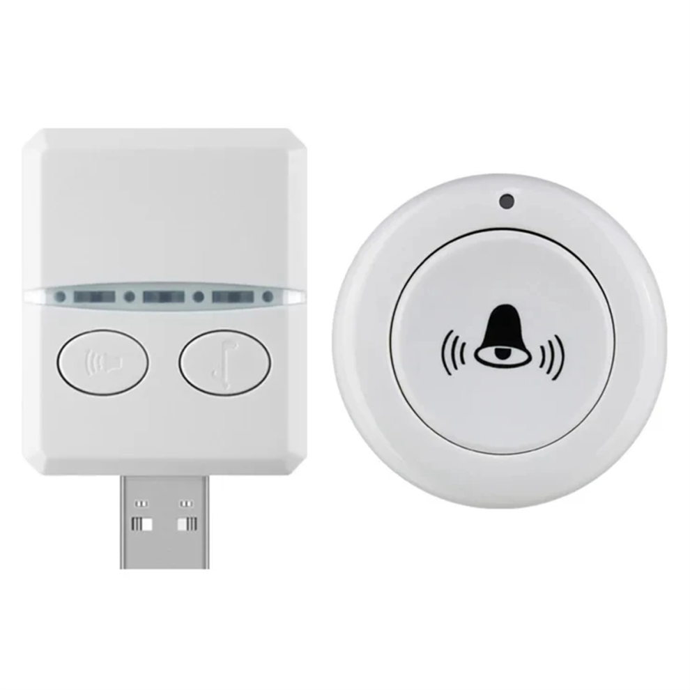 Wireless Doorbell 433Mhz 150M 30 Music USB Door Bell Receiver Single Remote Control for Emergency Call Out Home School