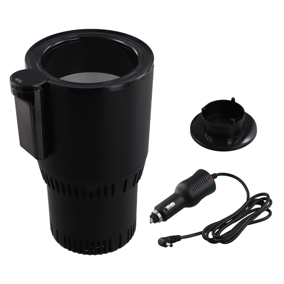 12V Car 2 In 1 Heating Cooling Cup Warmer Cooler Smart Holder Digital Display Temperature Drinks Holders Black 4851966883048