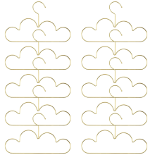 10Pcs Hangers Non Slip Metal Toddlers Clothes Hanger Golden Kids Cloud Shape Coat Clothing Storage Organizer Rack
