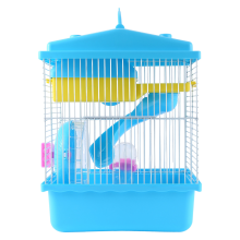 Gaiola para hamster com claraboia transparente e casa de camada dupla para azul dourado