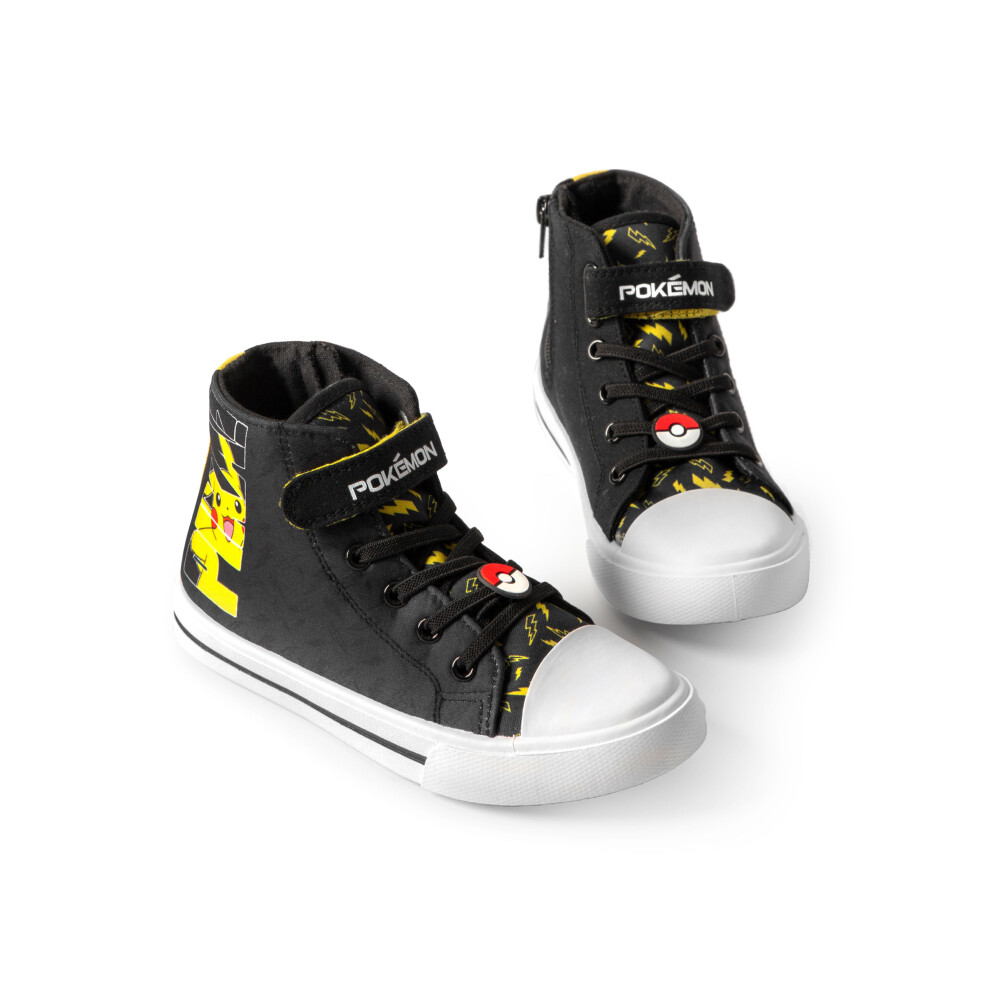 (1 UK Child) Pokemon Laced Trainers (Boys Black)