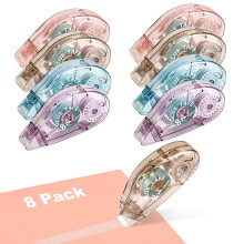 Rouleau de ruban adhesif double face - 8 pack adhesif Scrapbook a colle de colle couneur rouleau pour le scrapbooking Emballage Ecoliers enfants
