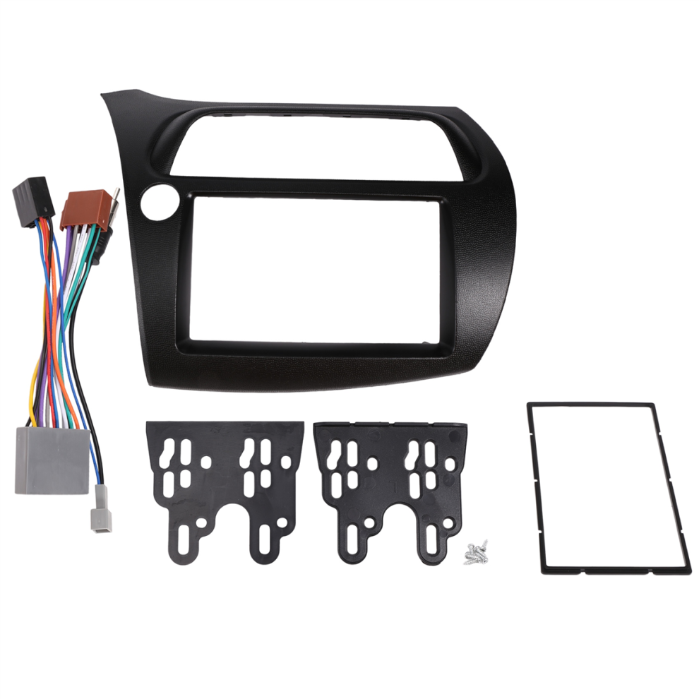 For Double Din Fascia Radio Dvd Stereo Cd Panel Dash Mounting Installation Trim Kit Face Frame Bezel With Wire Harness(178X102mm) 4853024031552