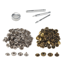 25 stuks zilveren + 25 stuks bronzen 10 mm drukknoop metalen gereedschapsset voor leren handtassen