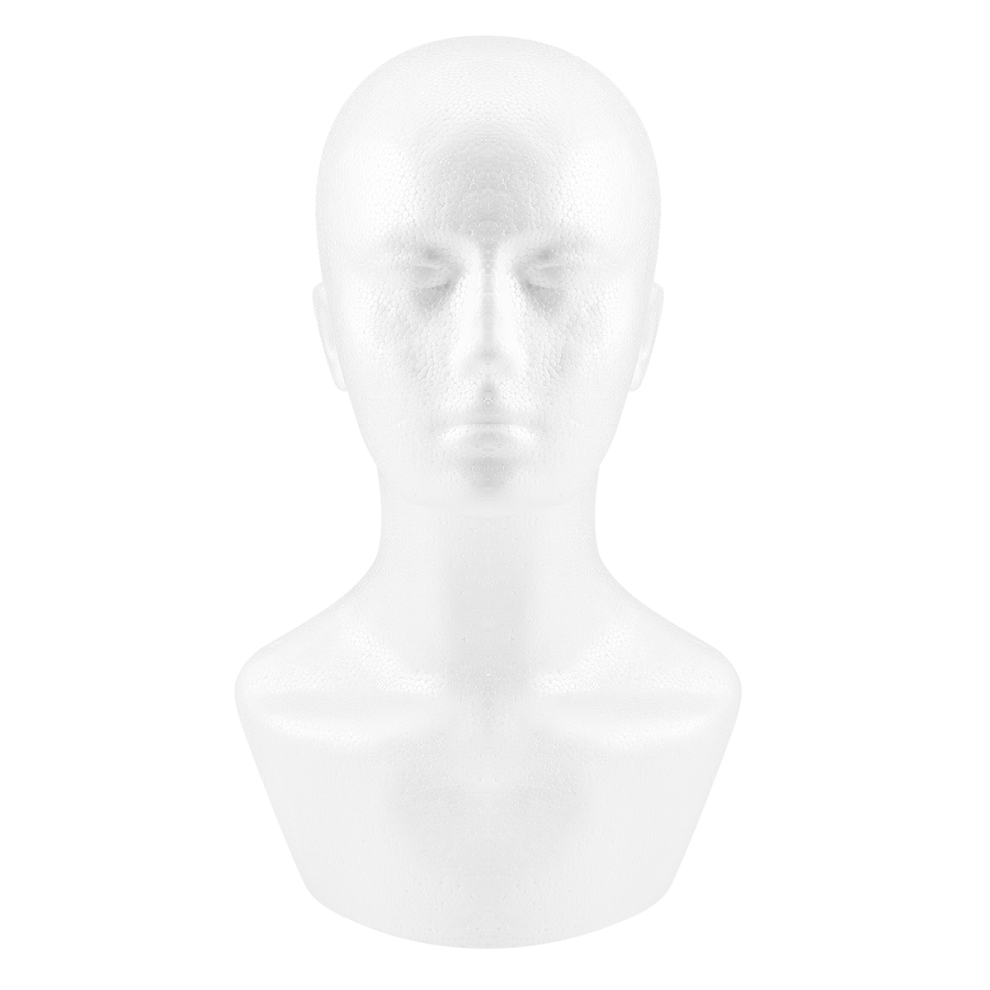 Mannequin de présentation en mousse pour homme, perruque, chapeau, écharpe, support