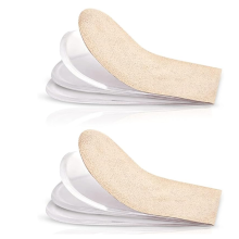 Adjustable Height Increase Insoles, 3-Layer Gel Heel Lifts Shoe Inserts for Leg Length Discrepancy, Achilles Tendonitis