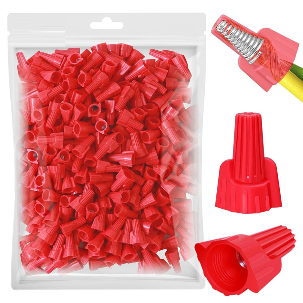 Red Winged Wire End Connector Cover, Nut 18-8 Awg, Hsp13 Type Screw Terminal For Connecting Electrical Wiring 4851966849495