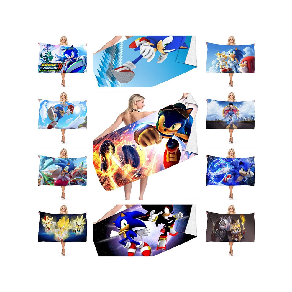 Sonic The Hedgehog Beach Towels Quick Dry Absorbent Seaside Holiday Travel Swim