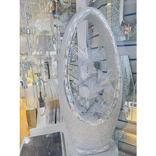 Silver Sparkle Crushed Diamanté Flower Vase 1