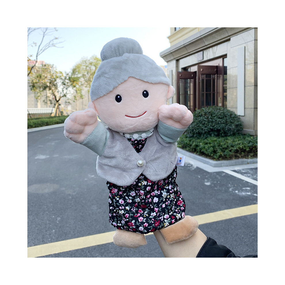 (Grandma) Family Storytelling Plush Hand Puppet Toy With Soft Material Children Doll For
