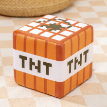 (TNT Block, 10cm) Plush Minecraft Block Pillow With Sponge Core For Colorful Design Doll Block