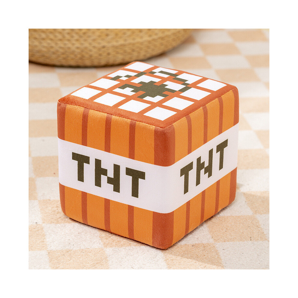 (TNT Block, 20cm) Plush Minecraft Block Pillow With Sponge Core For Colorful Design Doll Block