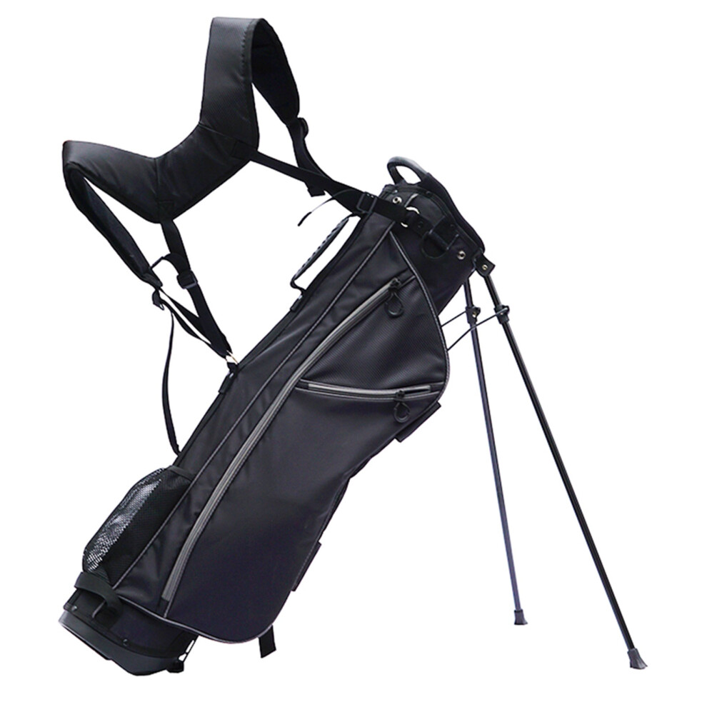 Golf Stand Bag Lightweight 7inch 4 Way Divider Double Strap Black Grey