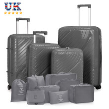 4-Piece 18in/20in/24in/28in Luggage Set w/ 2 Handbags & 8-Piece Toiletry Kit