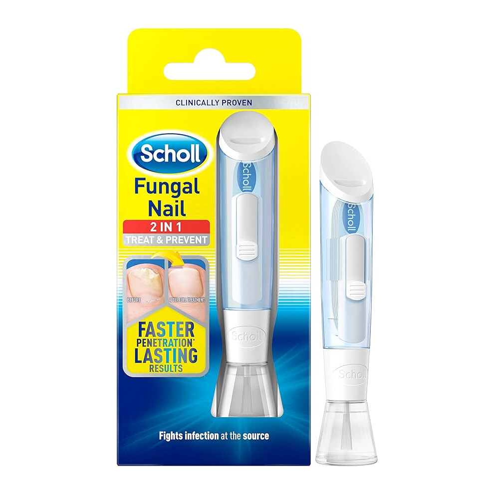 Scholl Fungal Nail Treatment, 3.8 ml - Fungal Nail Infection Treatment and Prevention Kit, Includes 3.8ml Liquid 5 Disposable Nail Files , Pack of 1