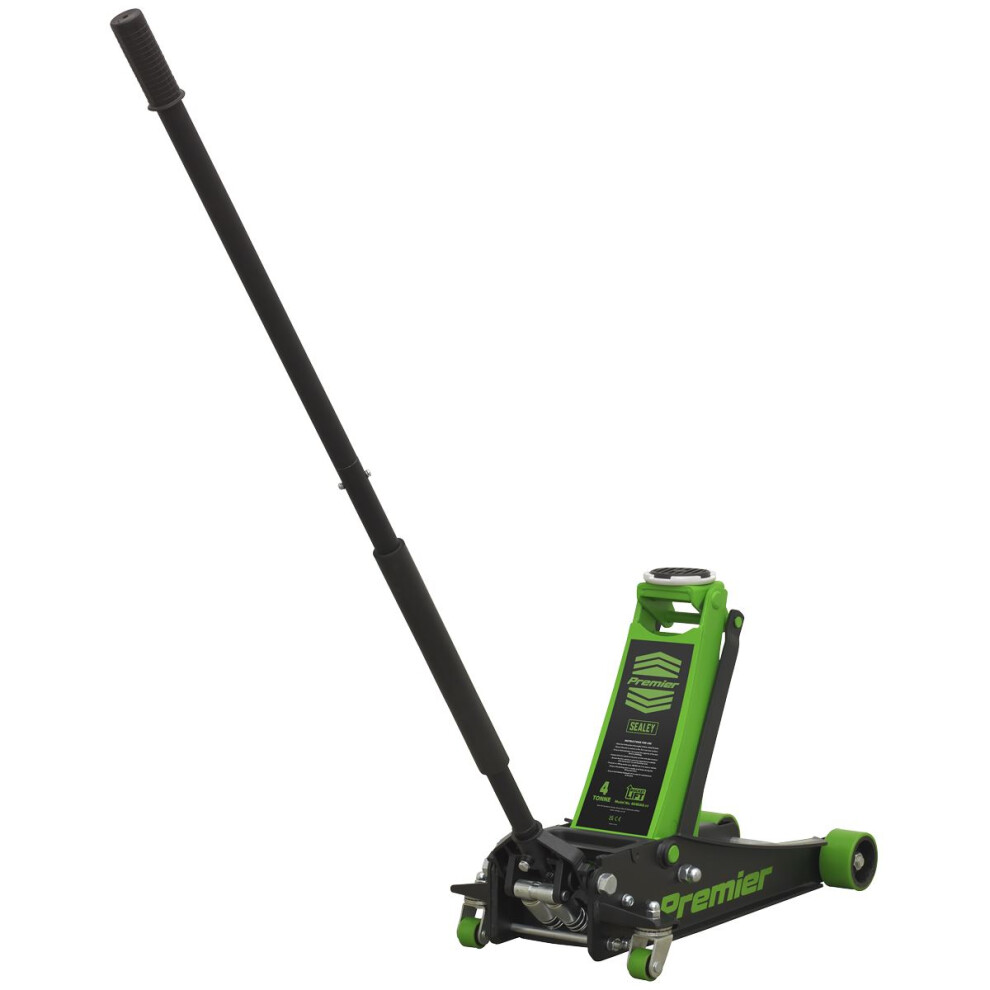 Sealey Premier Low Profile Trolley Jack With Rocket Lift 4 Tonne - 4040Ag Green