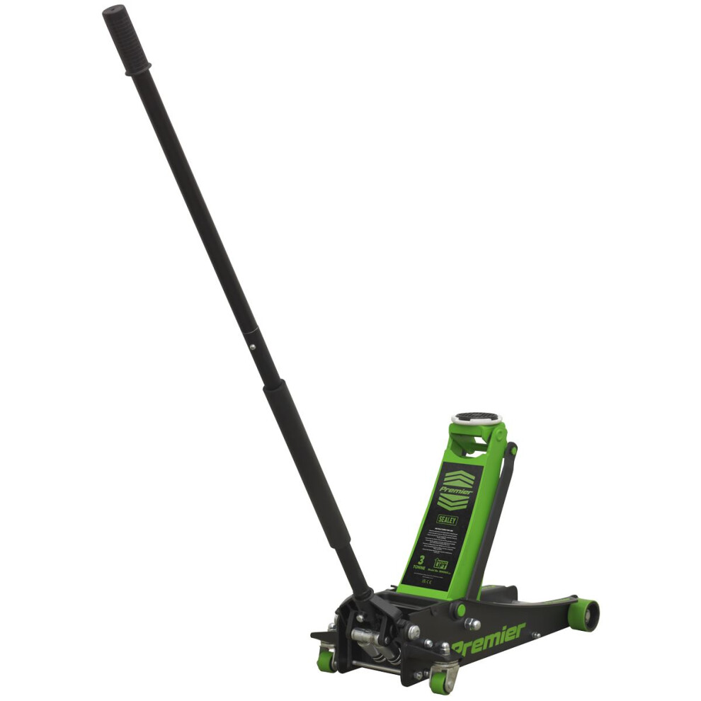 Sealey Premier Low Profile Trolley Jack With Rocket Lift 3 Tonne - 3040Ag Green
