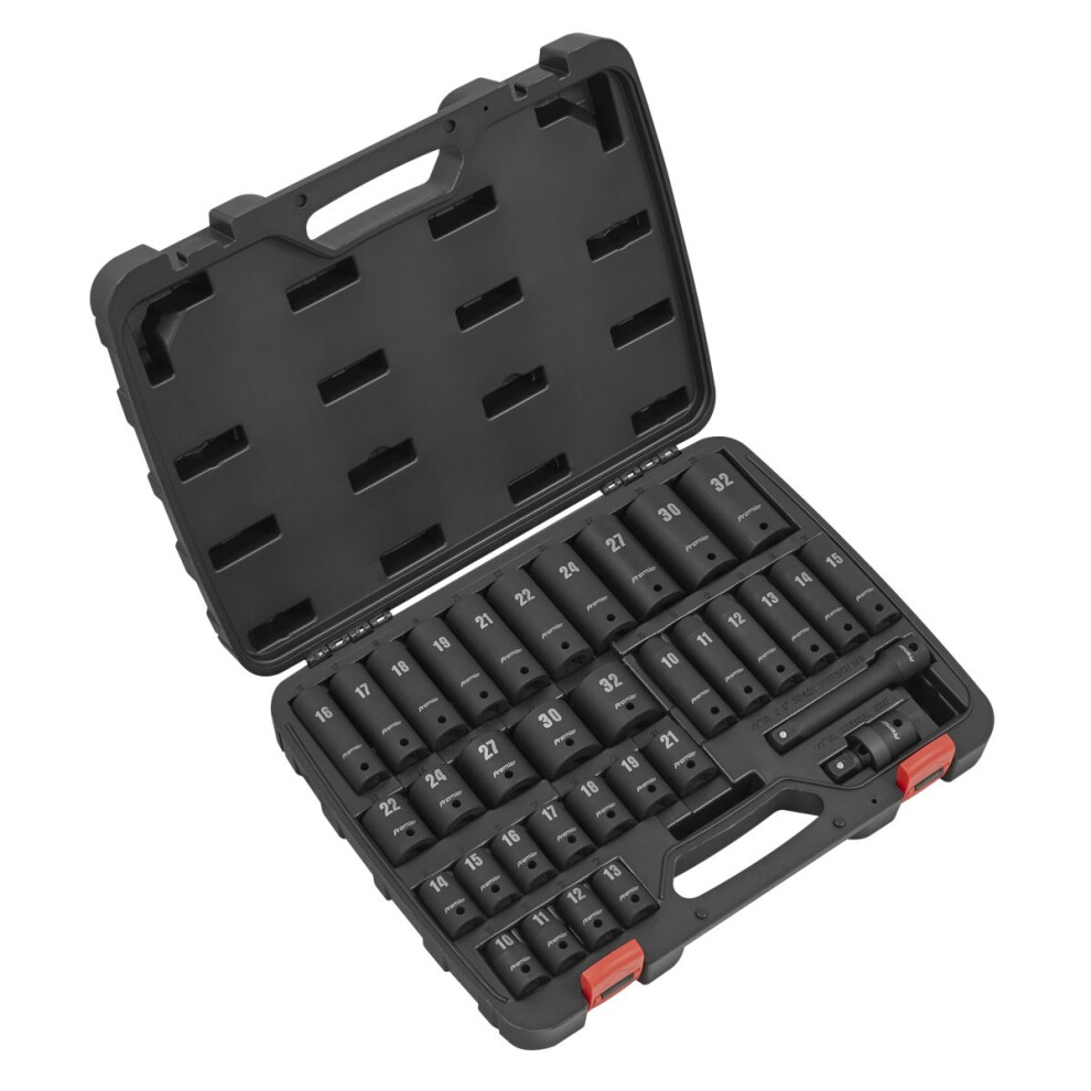 Sealey Premier Impact Socket Set 1/2"Sq Drive 34Pc Ak5634m