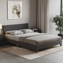 (King Size, Light Grey Velvet) Victoria Bed Frame Padded Velvet Fabric UKFR