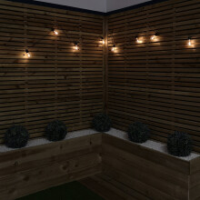 4.5m Set of 10 Connectable Festoon Bulb Lights in Warm White with Timer Function