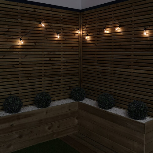 Samuel Alexander 4.5m Set of 10 Connectable Festoon Bulb Lights in Warm White with Timer Function