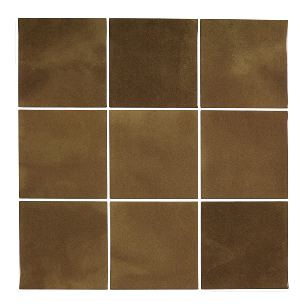 10Pcs Gemstone Color Series 9-grid Wall Tile Sticker, Terracotta