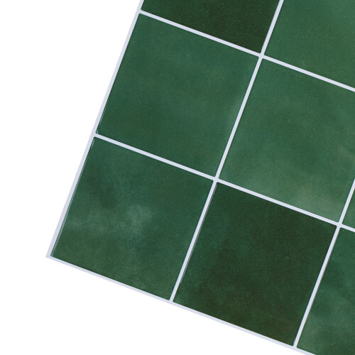 Living And Home 10Pcs Gemstone Color Series 9-grid Wall Tile Sticker, Light Green 2