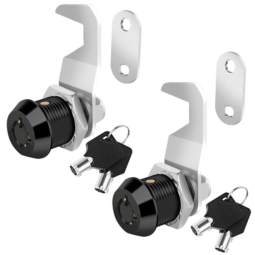 Black Tool Box Lock with Key,Same Key Cabinet Lock,Hook Cam,Cam Lock,Zinc Alloy,RV LOCK CM1917 CM1930 1-1/8-Inch-image-OPC-PH2HKNG-NEW