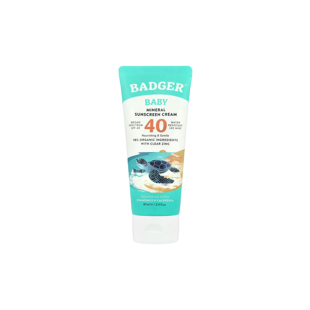 Badger Company, Baby Sunscreen Cream, SPF 40, Chamomile & Calendula