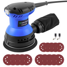125mm Electric Random Orbital Sander 6 Speed with Dust Extraction Professional Woodworking & Sanding Tool with 15pcs Sanding Paper